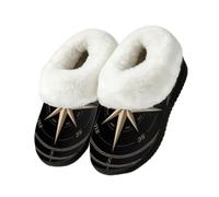 Compass Rose Black Slippers Boot Slippers Indoor Outdoor House Shoes M
