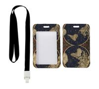 Compass Rose ID Badge Holder with Black Lanyard, Student Nurse Lanyard with Card Holder, Vertical Name Badges Protector for Work, Vertical ID Cards Protector for Nurse, Essentials Accessories