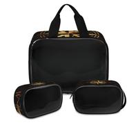 Compass Rose Makeup Bag for Women Men, Compass Translucent Cosmetic Bag Wash Pouch Shower Bag 3 Pcs Travel Toiletry Toiletries Cosmetic Organizer