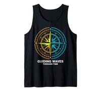 Compass Rose Neon Design - Guiding Waves Through Time Tank Top