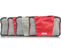 Compass Rose Travel Accessories Packing Cubes with Unique Number AND Color Coded Organization System for Carryon Women Kids Baby, by Travel Fashion Girl, Red & Grey, M, Travel