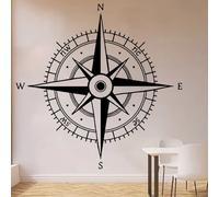 Compass Rose Wall Decal Vinyl Sticker Nautical Wall Art Decor - Directional North South East West 110X110CM TT375