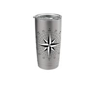 Compass Rose Wind Star Direction Nautical Stainless Steel Insulated Tumbler