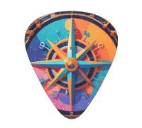 Compass Rose Wzywhj Prints Abs Guitar Picks 12 Piece, Easy Grip Uke Picks For Your Bass, Ukulele, Acoustic Or Electric Guitar