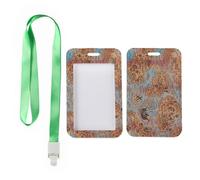 Compass Roses Badge Holder with Green Lanyard, Work Card Holder, Vertical Name Badges Protector for Worker, Vertical ID Cards Protector for Doctor, Teacher Stuff Delivery Driver Accessories