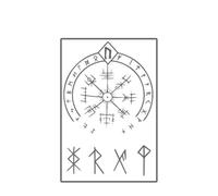 Compass Runes And A Circular Symbolic Temporary Tattoo