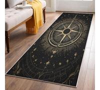 Compass Runner Rugs for Hallway 80x200, Celestial Carpet Runner Non Slip Washable, Navigation Floor Mat for Hallway Entryway Kitchen Laundry Room DN217fs