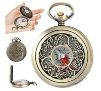 Compass Small Metal Pocket Compass Portable & Lightweight Compasses Vintage Design Brass Multipurpose Survival for Hiking, Camping, Hunting, Outdoor Activities