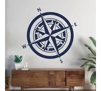Compass Symbol - Travel, Directions, Map, Adventure - Wall Decal Sticker [XLarge] [Cobalt]