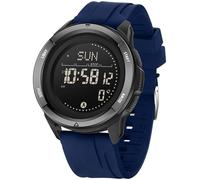 Compass Tactical Watches for Men Women with Metronome Step Counter Countdown Dual Time Alarm Stopwatch Rubber Strap Lightweight Digital Waterproof Watch Orange, Silicone Blue, sport