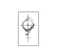Compass Temporary Tattoo Lasts To 15 Days Waterproof Semi Permanent Sticker
