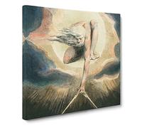 Compass To The Earth by William blake Canvas Print | Gallery Wrapped 30mm Frame Wall Art | 14x14 inches | Ready to Hang | Classic Picture | Living Room Bedroom Lounge Office
