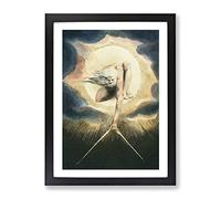 Compass To The Earth By William Blake Classic Painting Framed Wall Art Print, Ready to Hang Picture for Living Room Bedroom Home Office Décor, Black A4 (34 x 25 cm)