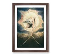 Compass to The Earth by William Blake Framed Print | A2 Walnut Framed Wall Art | Ready to Hang | Modern Nature Picture | Living Room Bedroom Lounge Office