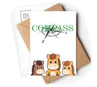 Compass Tool Navigation Direction Postcards Envelopes Cards Mailing Year Horse