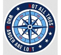 Compass Travel Embroidered Patch Iron On, Not All Those Who Wander are Lost Applique for Jacket Backpack Vest Hat Adventure Gift 3inch