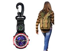 Compass Watch - ABS 4.5x1.6x13.5cm, Backpack Fob Watch, Carabiner | Waterproof Compass For Men, Women, Camping, Hiking, Backpacking, Sports, Mountaineering, Adventure, Outdoor Exploration