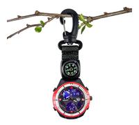 Compass Watch for Men - Outdoor Survival Gadget with Carabiner | Multifunction Backpack Fob Watch, Waterproof, Shock Resistant, Lightweight Travel Gear for Camping, Hiking, Backpacking, Sports, Mounta