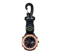 Compass Watch - Hiking Watch | Survival Watches, Glow in the Dark Compass Multifunctional Pocket Watch with Carabiner for Outdoor Camping Hiking, Orange, riferimento alla descrizione