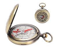 Compass, Waterproof Brass Compass Outdoor, Compas with Ring Keychain Pocket Compass for Backpacking, Outdoor Activities, Hiking, Climbing