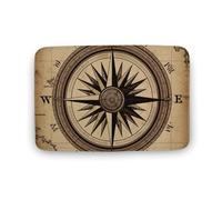 Compass Wind Road Map Bath Rug Absorbency Non-Slip Bathroom Rug Soft Coral Velvet Bath Washable Door Mat Stain-Resistant Carpet Rug for Toilet Shower Tub Kitchen Decor 15.7"x23.6"