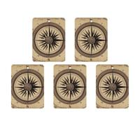 Compass Wind Road Map Car Air Freshener Hanging Incense Chips 5 Pack Automotive Scented Hanging Sheets for Car Home Auto Interior Decor Square,white-style