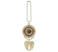 Compass Wind Road Map Car Hanging Pendant, Zinc Alloy Rearview Mirror Charms - Relieve Visual Fatigue, Vintage Keychain Pendant, Lucky Car Interior Hanging Decoration, Golden-Style