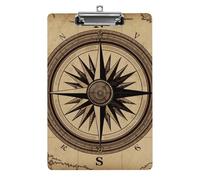 Compass Wind Road Map Clipboard with Hanging Hole, 8.5" X 12.5" Standard A4 Acrylic Clipboard Ultra Lightweight & Shatterproof Paper Holder for Office, Home