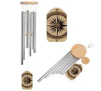 Compass Wind Road Map Memorial Wind Chimes for Outside Deep Tone 20.5", 6 Aluminum Tubes, Sympathy Windchimes Personalized Chimes for Outdoor Garden Patio Yard Decor, Bereavement Condolence Gift