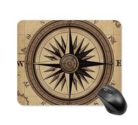 Compass Wind Road Map Mouse Pad Non-Slip & Waterproof Mousepad for Desk, Ultra Thin Rectangle Mouse Mat for Office, Gaming, 20 * 25cm