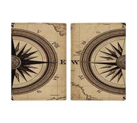 Compass Wind Road Map Passport Holder Ultra Slim PU Leather Travel Document Organizer Compact Premium International US Passport Protector Cover for Women Men