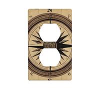 Compass Wind Road Map Wall Plates Covers 1 Gang Duplex Light Switch Cover Plate Electrical Wall Plates Receptacle Covers Decorative Outlet Covers For Home Decor