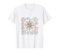 Compass Wind Rose with Passport Stamps for Globetrotters T-Shirt