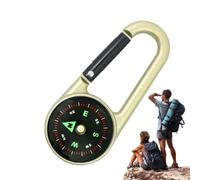 Compass with Carabiner, Compass Keychain, Clip on Carabiner Compass, Survival Tool with Mountaineering Buckle for Camping, Exploring, Practicing the Field and Hiking