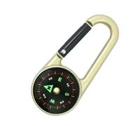 Compass with Carabiner, Compass Keychain - Single Sided Compass with Carabiner - Survival Tool with Light Function for Field Practice Mountaineering, Hiking, Hiking
