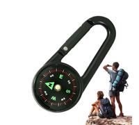 Compass With Carabiner - Mini Clip On Navigation Tool, Pocket Direction Finder With Clear Scale, Outdoor Buckle Attachment | Travel Accessory For Hiking Camping Mountaineering Field Practice