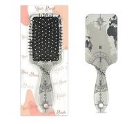 Compass World Map Hair Brush Wet Dry Air Cushion Hair Brush Plastic Detangler Hairbrush for Kids Adults Back To School Gift Women Men