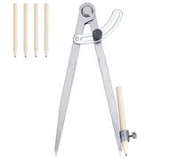 Compasses for Tracing Large Geometric Compass with Professional Adjustable Pencil Holder Marker Tips for Circles Technical Drawing Woodworking 20 cm
