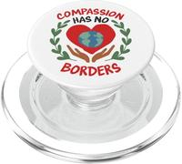 Compassion Has No Borders Earth Heart Peace Graphic PopSockets PopGrip for MagSafe
