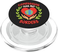 Compassion Has No Borders Earth Heart Peace Graphic PopSockets PopGrip for MagSafe