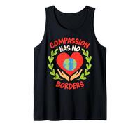 Compassion Has No Borders Earth Heart Peace Graphic Tank Top