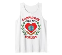 Compassion Has No Borders Earth Heart Peace Graphic Tank Top