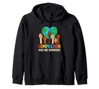 Compassion Has No Borders Spread The Peace and Kindness Zip Hoodie