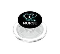 Compassionate Nurse Heart Stethoscope Faith Symbol PopSockets PopGrip for MagSafe