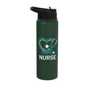 Compassionate Nurse Heart Stethoscope Faith Symbol Stainless Steel Insulated Water Bottle