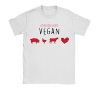 Compassionate Vegan Mens T-Shirt X-Large White Vegetarian Animal Lover Activist Gift Present