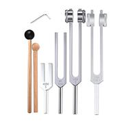Compasty 4 Piece Tuning Fork Set (128Hz, 136.1Hz, MI 528Hz, 4096Hz), for Chakra Healing, Sound Theapy, Stress Relief