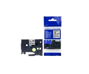 Compat Brother P-Touch TZe-921 Black on Silver TZ-921 Label Cassette