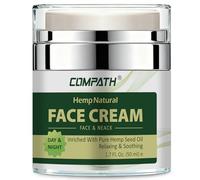 COMPATH Hemp Anti-Aging Face Cream (50ml) with Hyaluronic Acid & Vitamin E - Anti-Wrinkle, Firming Moisturiser for Face & Neck, Natural Hydration for Smooth, Youthful Skin