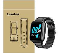 Compatiable for Ufit Band, L:vBu Quick Release Stainless Steel Metal Replacement Straps for UMIDIGI UFit Smartwatch (Black)